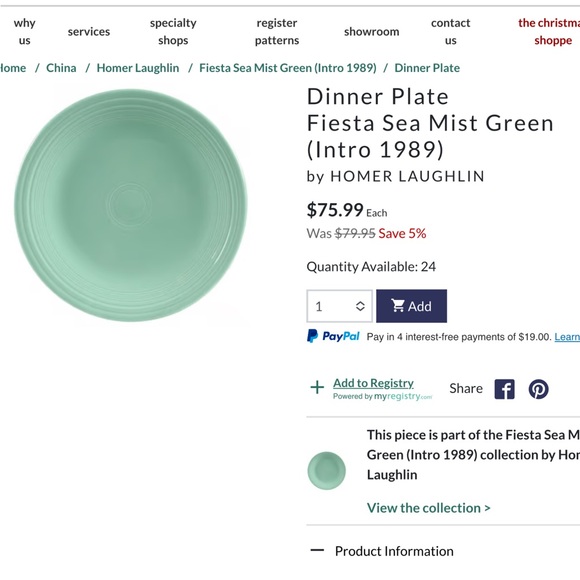 π§ββοΈ Fiesta 5-piece Place Setting FIESTA WARE SEA MIST RETIRED DEADSTOCK - Picture 9 of 16